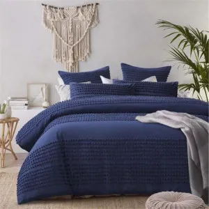 Vintage Design Betty Washed Cotton Dark Denim Quilt Cover Set by null, a Quilt Covers for sale on Style Sourcebook