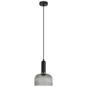 Vintaj Ribbed Glass Pendant Light, Dome, Smoke by CLA Ligthing, a Pendant Lighting for sale on Style Sourcebook