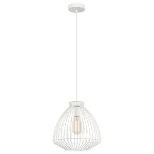 Manu Iron Cage Pendant Light, White by CLA Ligthing, a Pendant Lighting for sale on Style Sourcebook
