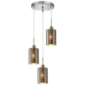 Espejo Glass Cluster Pendant Light, 3 Light, Dotted Effect, Chrome by CLA Ligthing, a Pendant Lighting for sale on Style Sourcebook