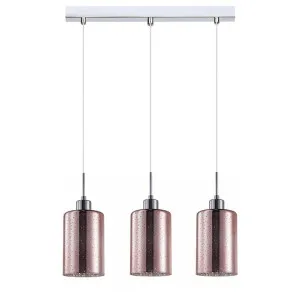Espejo Glass Bar Pendant Light, 3 Light, Dotted Effect, Rose Gold by CLA Ligthing, a Pendant Lighting for sale on Style Sourcebook