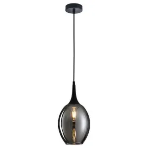 Brote Glass & Iron Pendant Light, Black / Smoke by CLA Ligthing, a Pendant Lighting for sale on Style Sourcebook