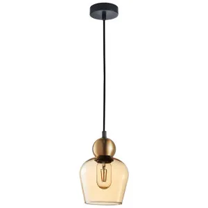 Champan Glass & Iron Pendant Light, Bronze / Amber by CLA Ligthing, a Pendant Lighting for sale on Style Sourcebook