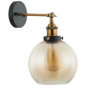 Pesini Glass Wall Light, Antique Brass / Amber by CLA Ligthing, a Wall Lighting for sale on Style Sourcebook