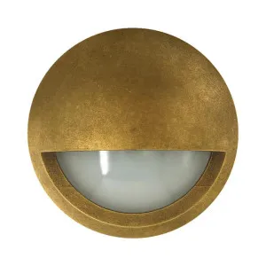 Pala IP65 Exterior LED Surface Mounted Eyelid Step Light, 240V, Antique Brass by CLA Ligthing, a Outdoor Lighting for sale on Style Sourcebook