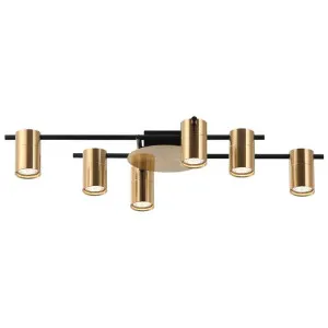 Tache Aluminium Batten Fix Ceiling Light, 6 Light, Antique Brass by CLA Ligthing, a Fixed Lights for sale on Style Sourcebook