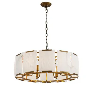 Florence Alabaster & Metal Pendant Light, Antique Brass by Cozy Lighting & Living, a Pendant Lighting for sale on Style Sourcebook