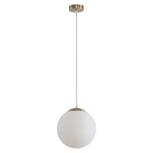 Bubble Glass Pendant Light, Medium, Antique Brass / Opal by Domus Lighting, a Pendant Lighting for sale on Style Sourcebook