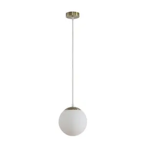 Bubble Glass Pendant Light, Small, Antique Brass / Opal by Domus Lighting, a Pendant Lighting for sale on Style Sourcebook