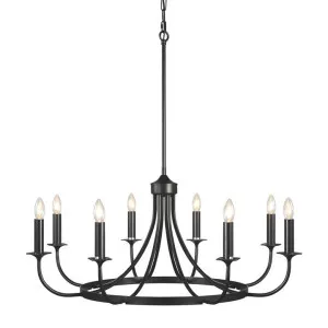 Forbes Iron Chandelier, 8 Light by French Country Collection, a Chandeliers for sale on Style Sourcebook