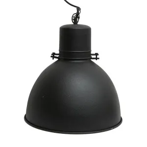 Saix Iron Industrial Pendent Light, Black by French Country Collection, a Pendant Lighting for sale on Style Sourcebook