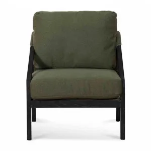 Roland Green Fabric Lounge Chair - Black Frame by Interior Secrets - AfterPay Available by Interior Secrets, a Chairs for sale on Style Sourcebook
