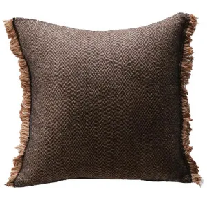 Ollo Nathan Jacquard Design Fringed Edge Cushion - Black by Interior Secrets - AfterPay Available by Interior Secrets, a Cushions, Decorative Pillows for sale on Style Sourcebook