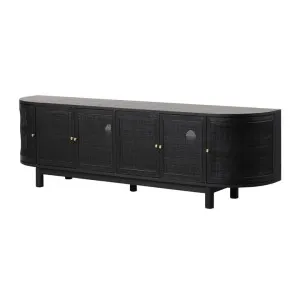 Ibarra 2.2cm Rattan Doors TV Entertainment unit - Full Black by Interior Secrets - AfterPay Available by Interior Secrets, a Entertainment Units & TV Stands for sale on Style Sourcebook