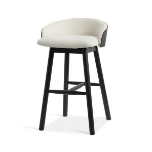 Nicholas 65cm Black Bar Stool - Beige by Interior Secrets - AfterPay Available by Interior Secrets, a Bar Stools for sale on Style Sourcebook