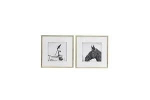 Black and White Horse Framed Prints Set of 2 56cm x 56cm by Luxe Mirrors, a Prints for sale on Style Sourcebook