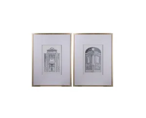 Set of 2 Fake Pencil Ornate Doors Wall Art 80cm x 60cm by Luxe Mirrors, a Prints for sale on Style Sourcebook