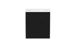 Ascot Floor Or Wall Mount Vanity 760mm 2 Draw Rh 1 Door In Black By Raymor by Raymor, a Vanities for sale on Style Sourcebook