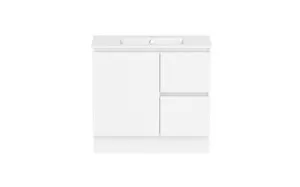 Ascot Floor Or Wall Mount Vanity 910mm 2 Draw Rh 1 Door Polar Gloss In White By Raymor by Raymor, a Vanities for sale on Style Sourcebook