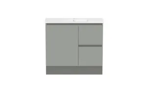 Ascot Floor Or Wall Mount Vanity 910mm 2 Draw Rh 1 Door Nouveau In Grey By Raymor by Raymor, a Vanities for sale on Style Sourcebook