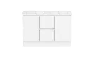 Ascot Floor Or Wall Mount Double Vanity 1210mm 2 Draw Centre 2 Door Polar Gloss | Made From MDF In White By Raymor by Raymor, a Vanities for sale on Style Sourcebook