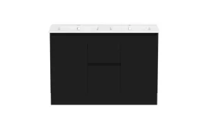 Ascot Floor Or Wall Mount Double Vanity 1210mm 2 Draw Centre 2 Door | Made From MDF In Black By Raymor by Raymor, a Vanities for sale on Style Sourcebook