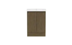 Ascot Floor Or Wall Mount Slim Vanity 615mm Natural Walnut | Made From MDF In Timber Look By Raymor by Raymor, a Vanities for sale on Style Sourcebook