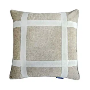 Mirage Haven Ava Crisscross Silver and White 50x50cm Cushion Cover by null, a Cushions, Decorative Pillows for sale on Style Sourcebook