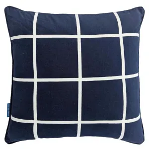 Mirage Haven Miller Windowpane Dark Blue and White 50x50cm Cushion Cover by null, a Cushions, Decorative Pillows for sale on Style Sourcebook