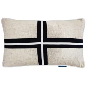 Mirage Haven Roy Crisscross Black and Silver 30x50cm Cushion Cover by null, a Cushions, Decorative Pillows for sale on Style Sourcebook