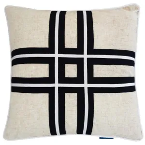 Mirage Haven Roy Crisscross Black and Silver 50x50cm Cushion Cover by null, a Cushions, Decorative Pillows for sale on Style Sourcebook