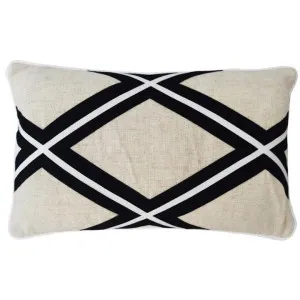 Mirage Haven Mill Diamond Black and Silver 30x50cm Cushion Cover by null, a Cushions, Decorative Pillows for sale on Style Sourcebook