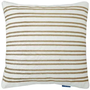 Mirage Haven Hallie White and Hemp 50x50cm Double Stripe Cushion Cover by null, a Cushions, Decorative Pillows for sale on Style Sourcebook