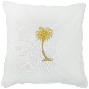 Mirage Haven Hana Palm Tree White and Gold 50x50cm Cushion Cover by null, a Cushions, Decorative Pillows for sale on Style Sourcebook