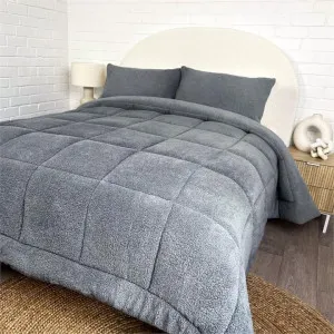 Morgan and Reid Steel Charcoal Snuggle Fleece Comforter Set by null, a Quilts & Bedspreads for sale on Style Sourcebook