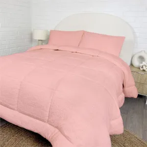 Morgan and Reid Blush Snuggle Fleece Comforter Set by null, a Quilts & Bedspreads for sale on Style Sourcebook