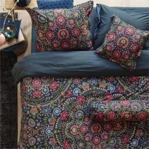 PIP Studio Il Ricamo Cotton Dark Blue Quilt Cover Set by null, a Quilt Covers for sale on Style Sourcebook