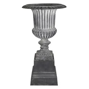 Venetian Cast Iron Fluted Garden Urn & Pedestal Set, Lead by CHL Enterprises, a Baskets, Pots & Window Boxes for sale on Style Sourcebook