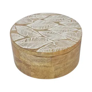 Maya Mango Wood Round Trinket Box by A.Ross Living, a Decorative Boxes for sale on Style Sourcebook