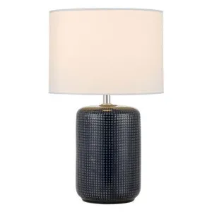 Hyde Ceramic Base Table Lamp, Dark Blue by Telbix, a Table & Bedside Lamps for sale on Style Sourcebook