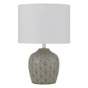 Indo Ceramic Base Table Lamp, Grey by Telbix, a Table & Bedside Lamps for sale on Style Sourcebook