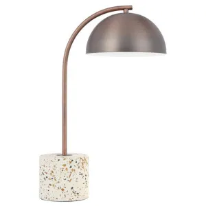 Ortez Terrazzo & Iron Table Lamp, Bronze / White Terrazzo by Telbix, a Table & Bedside Lamps for sale on Style Sourcebook