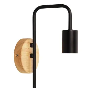 Lane Timber & Metal Wall Light, Black by Oriel Lighting, a Wall Lighting for sale on Style Sourcebook
