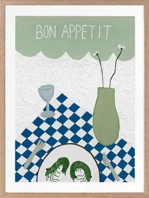 Bon App?tit Light Green Framed Art Print by Urban Road, a Prints for sale on Style Sourcebook
