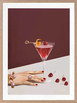Cherry Martini Framed Art Print by Urban Road, a Prints for sale on Style Sourcebook