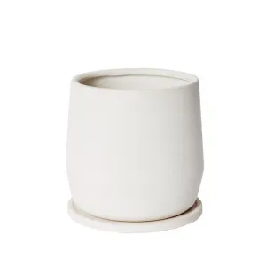 Mason Pot with Saucer White - 22cm by James Lane, a Plant Holders for sale on Style Sourcebook