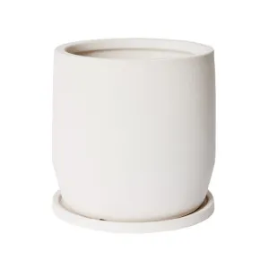 Mason Pot with Saucer White - 27cm by James Lane, a Plant Holders for sale on Style Sourcebook