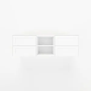 Addison 4-Drawer with Shelves 1614mm - Shaker - Matte White - 1 Cut-Out by ABI Interiors Pty Ltd, a Vanities for sale on Style Sourcebook