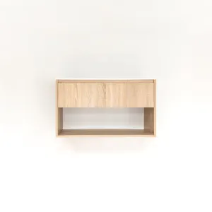 Kyah 1-Drawer with Shelf 900mm - White Ash Oak - 1 Cut-Out by ABI Interiors Pty Ltd, a Vanities for sale on Style Sourcebook