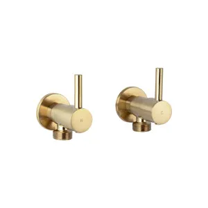 Elysian Washing Machine Stops - Brushed Brass by ABI Interiors Pty Ltd, a Laundry Taps for sale on Style Sourcebook